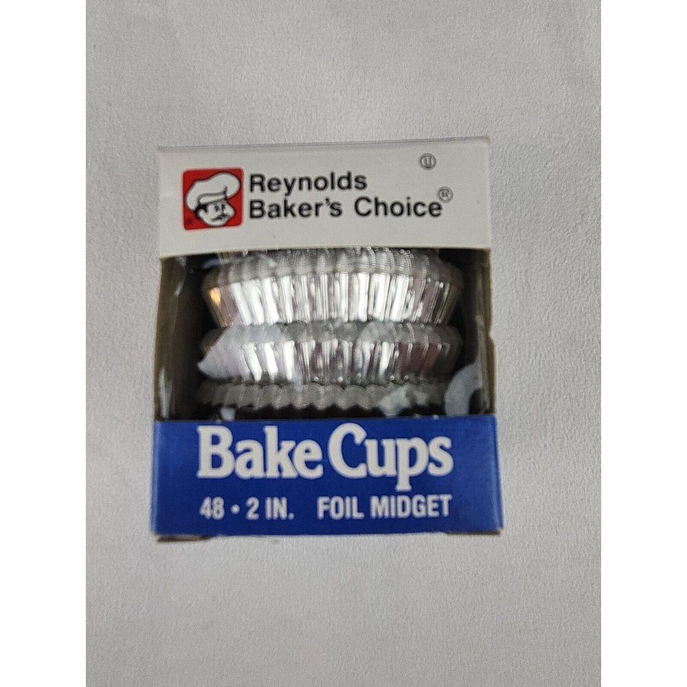 Vintage Reynolds Baker's Choice Midget Size Foil Midget Bake Cups 2‎ Inch 48 Ct